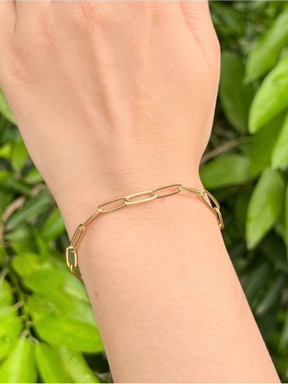 Gold Paperclip Chain Bracelet